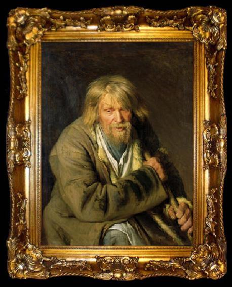 framed  Ivan Kramskoi Old man with a crutch,, ta009-2